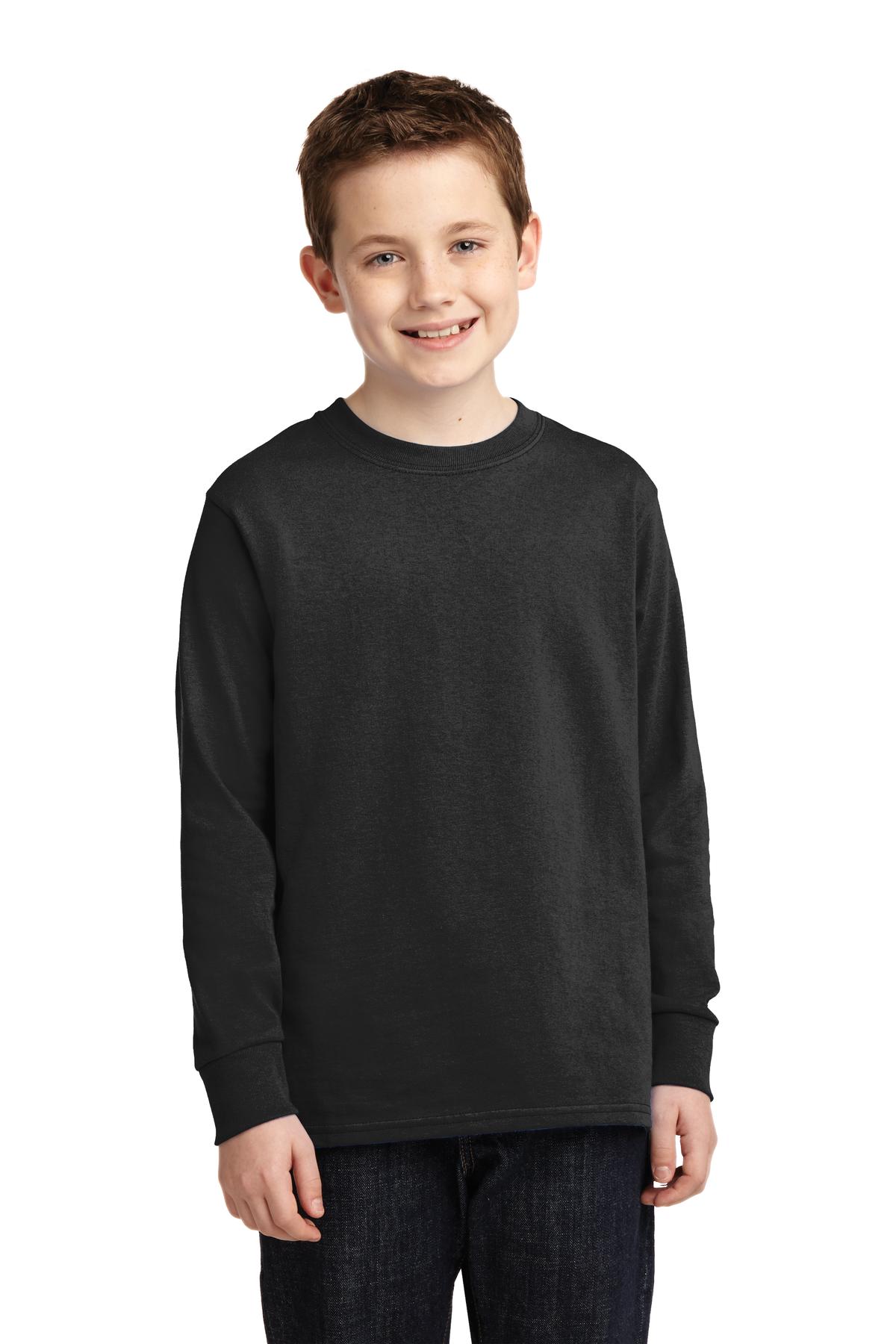 Ultra Cotton Long-Sleeve T-Shirt -ASH GREY -XL-12PK Gildan Boys 6.1 oz G240B 